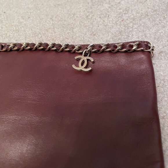 CHANEL Calfskin Brown CC Chain Knee High Boots Size 38 - Excellent - Picture 2 of 13